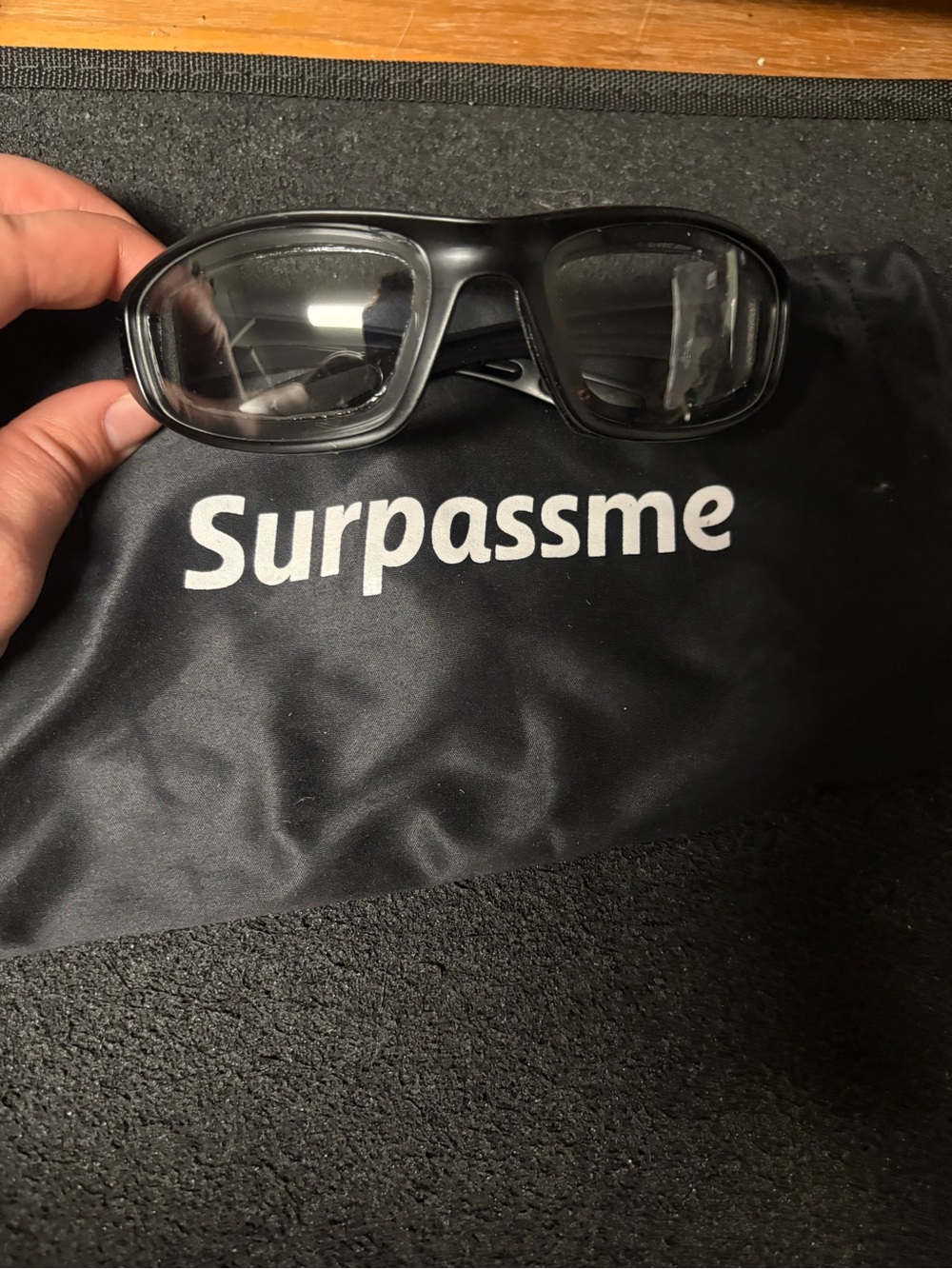 Surpassme Clear Riding Glasses Protective Sports Goggles Black